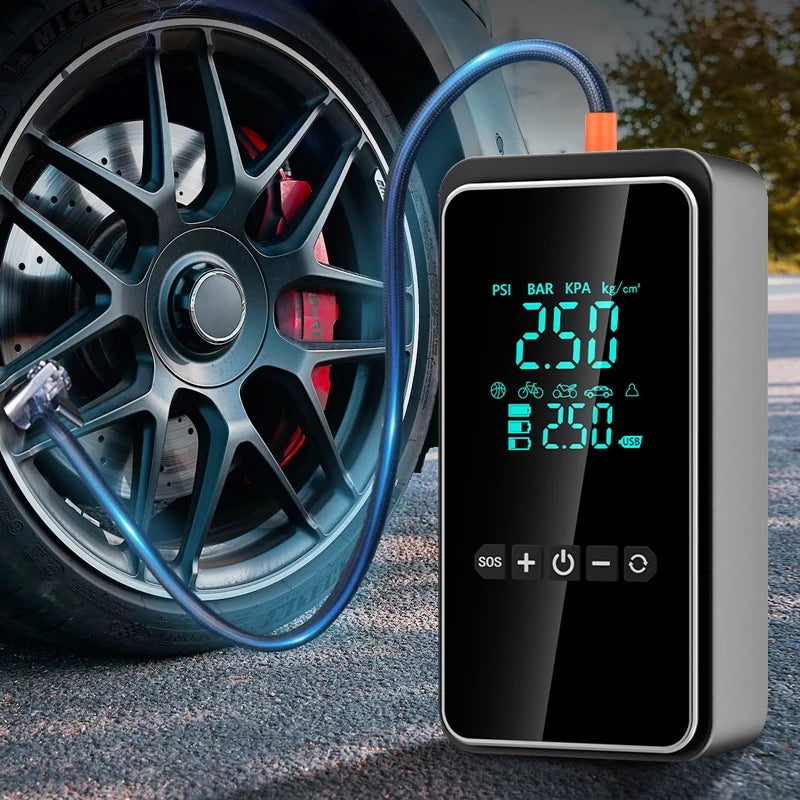 Cordless Tire Inflator for Car Portable Air Compressor Pump & Power bank