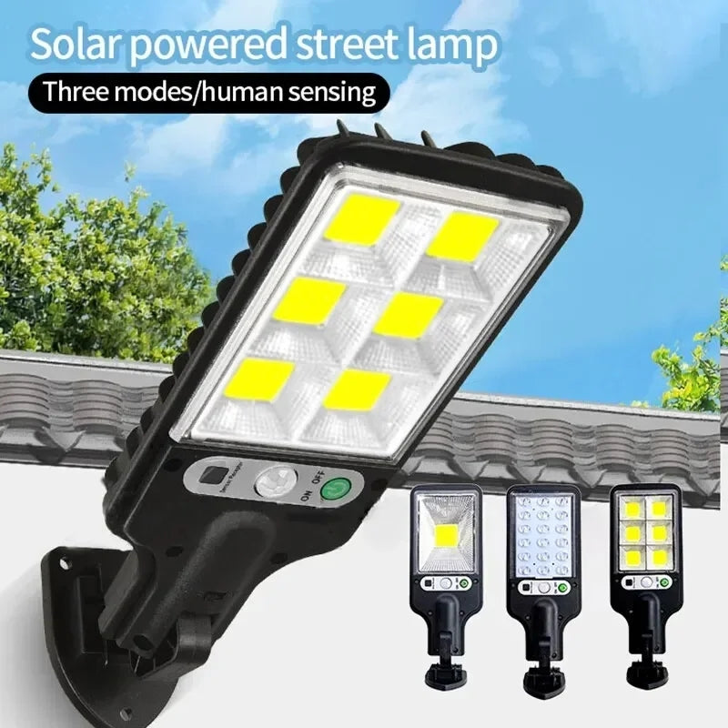 18 Led Solar Street Lights 108/117 COB Outdoor Solar Lamp 3 Light Modes Waterproof Motion Sensor Security Lighting for Garden Patio