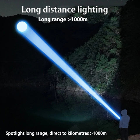 P90 Laser torch 8000 high lumens Power display Multifunction flashlights torch