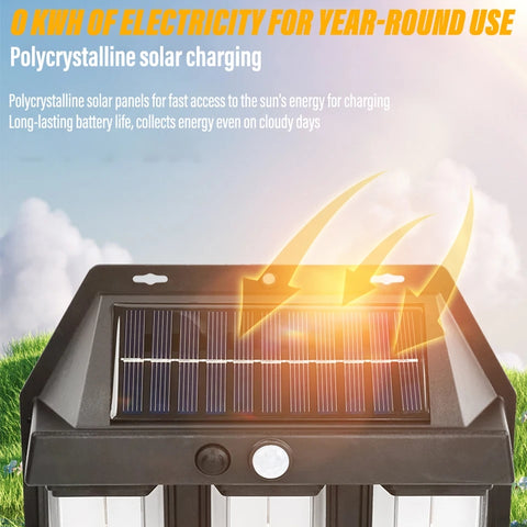 100 watt 3bulbs Solar LED Wall Light Outdoor Motion Sensor Waterproof Lantern