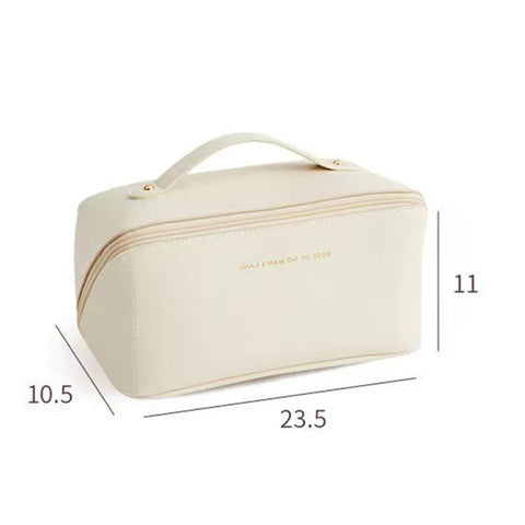 Girls Fashion Bag Large Cosmetic Bag for Women Leather Makeup Organizer