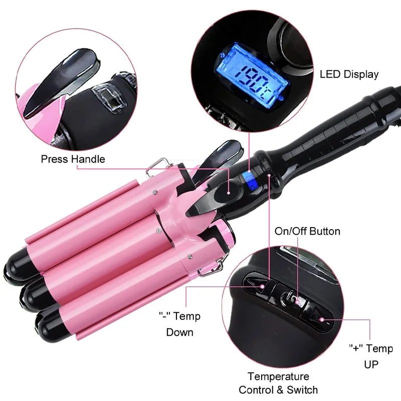 High Quality Hair Curling Iron Ceramic Triple Barrel Hair Curler Hair Waver Styling Tools Hair Styler