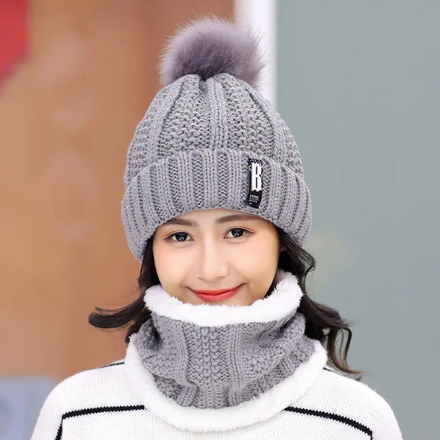 Wool Women Warm Thermal Fleece Face Beanies Winter Cap,  High Quality Winter Windproof Hiking Caps