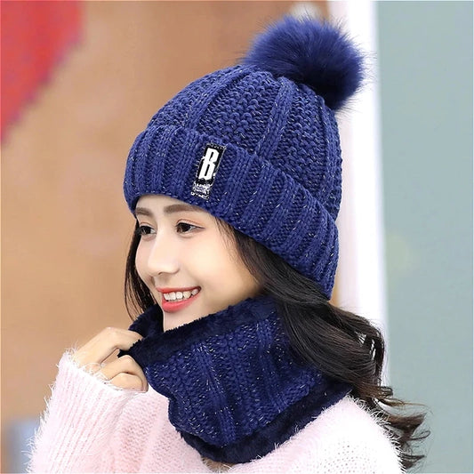 Wool Women Warm Thermal Fleece Face Beanies Winter Cap,  High Quality Winter Windproof Hiking Caps