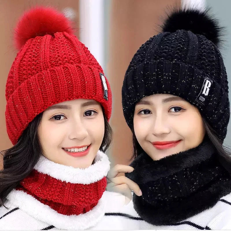 Wool Women Warm Thermal Fleece Face Beanies Winter Cap,  High Quality Winter Windproof Hiking Caps
