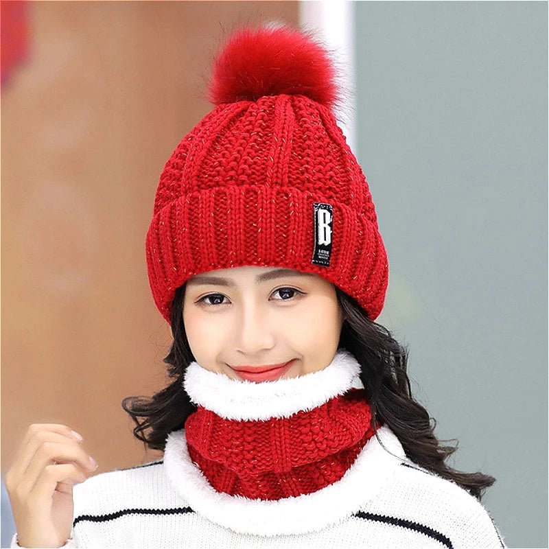 Wool Women Warm Thermal Fleece Face Beanies Winter Cap,  High Quality Winter Windproof Hiking Caps