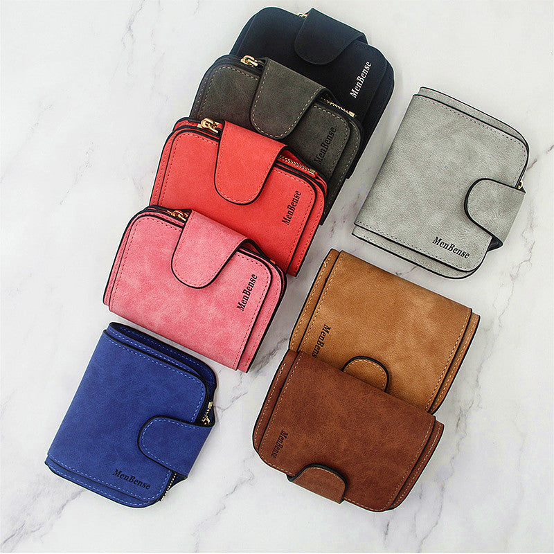 Ladies short fashion Wallet foldable coin zipper purse