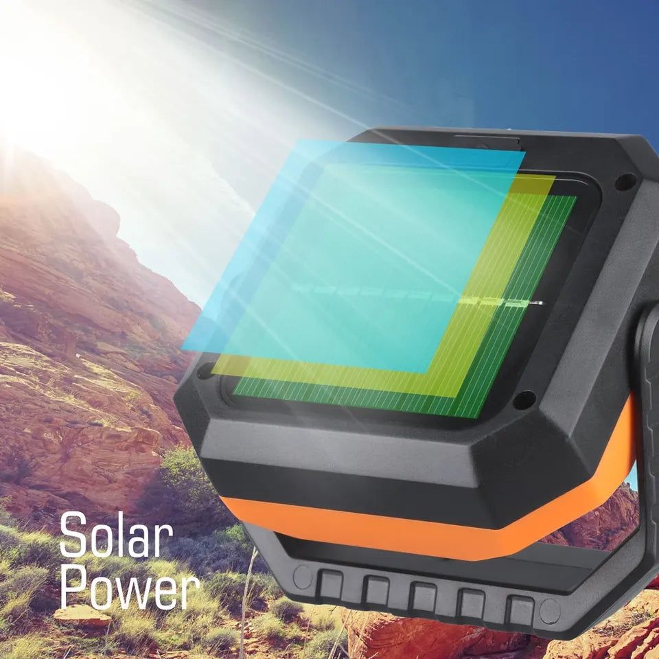 Portable Magnetic COB LED Solar Light for Camping 360° Pivoting Adjustment