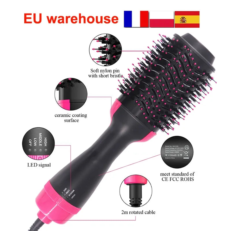 One step Hair Dryer Brush 3 in 1 Negative One Step Hair Dryer & Volumizer Blower Anti-Static Hair Styler Curler Hair Straightener Brush