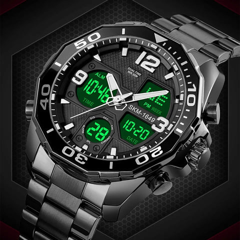 Skmei 1649 Dual Time Sports watch Chrono alam clock