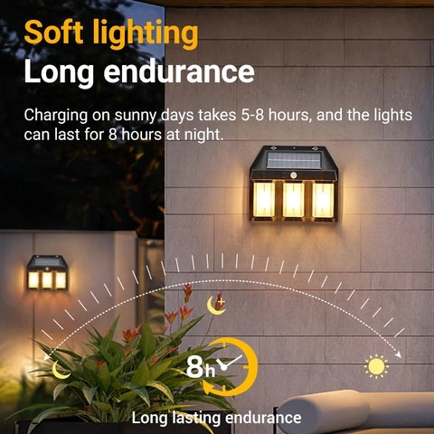 100 watt 3bulbs Solar LED Wall Light Outdoor Motion Sensor Waterproof Lantern