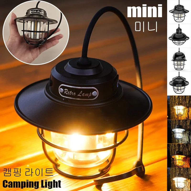 Solar LED Light Waterproof Emergency Light Stepless Dimmable Hanging Tent Lamp for Outdoor Hiking