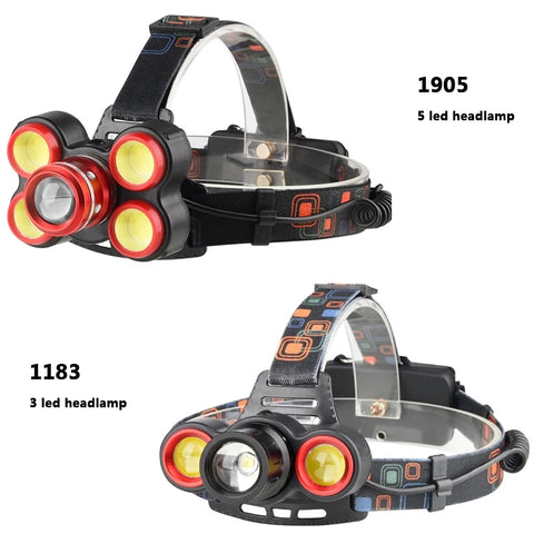 5 Light Led Headlamp Hunting Camping Emergency Headlight