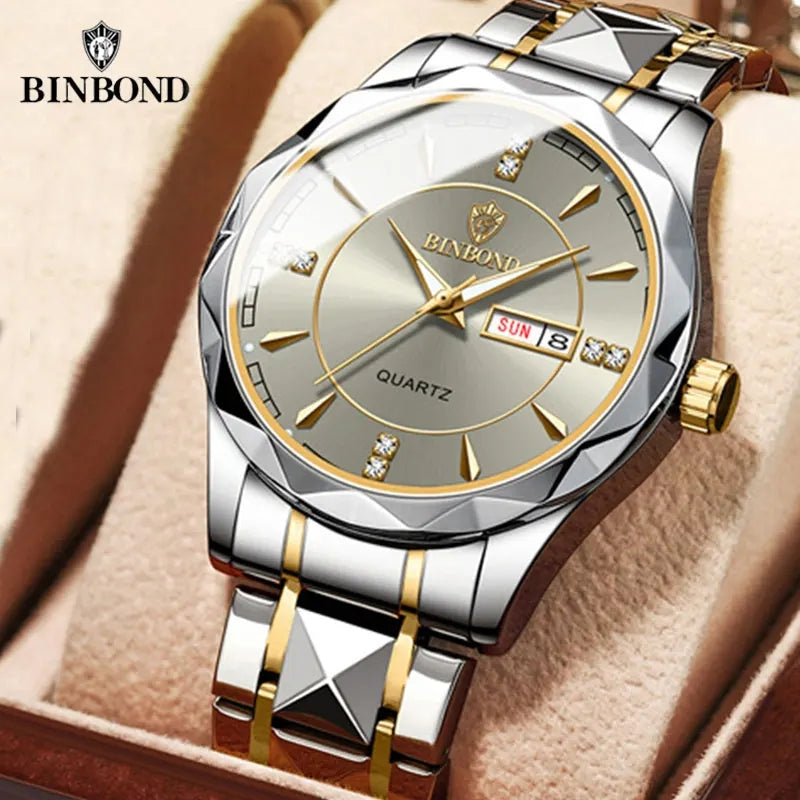 BINBOND Men's Fashion Watch  50M Waterproof Luminous