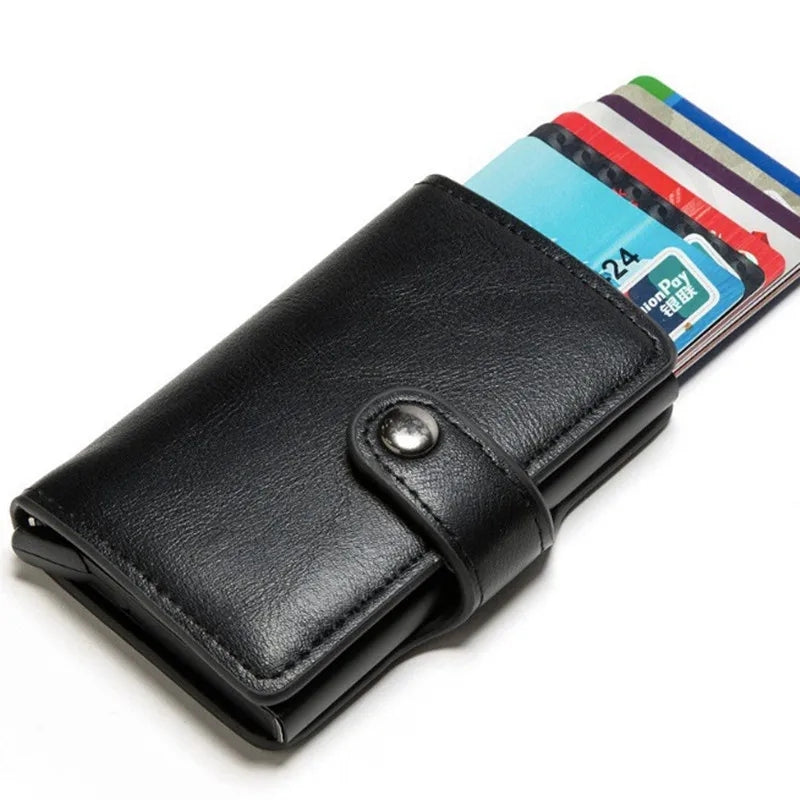 RFID Aluminium Pu Leather Wallet With Money Clip Designer Anti-theft Wallet