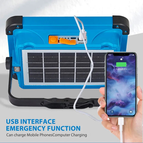 10000mah Camping Lamp B-36 20000LM USB Rechargeable LED Solar Flood Light with Magnet Strong Light Portable