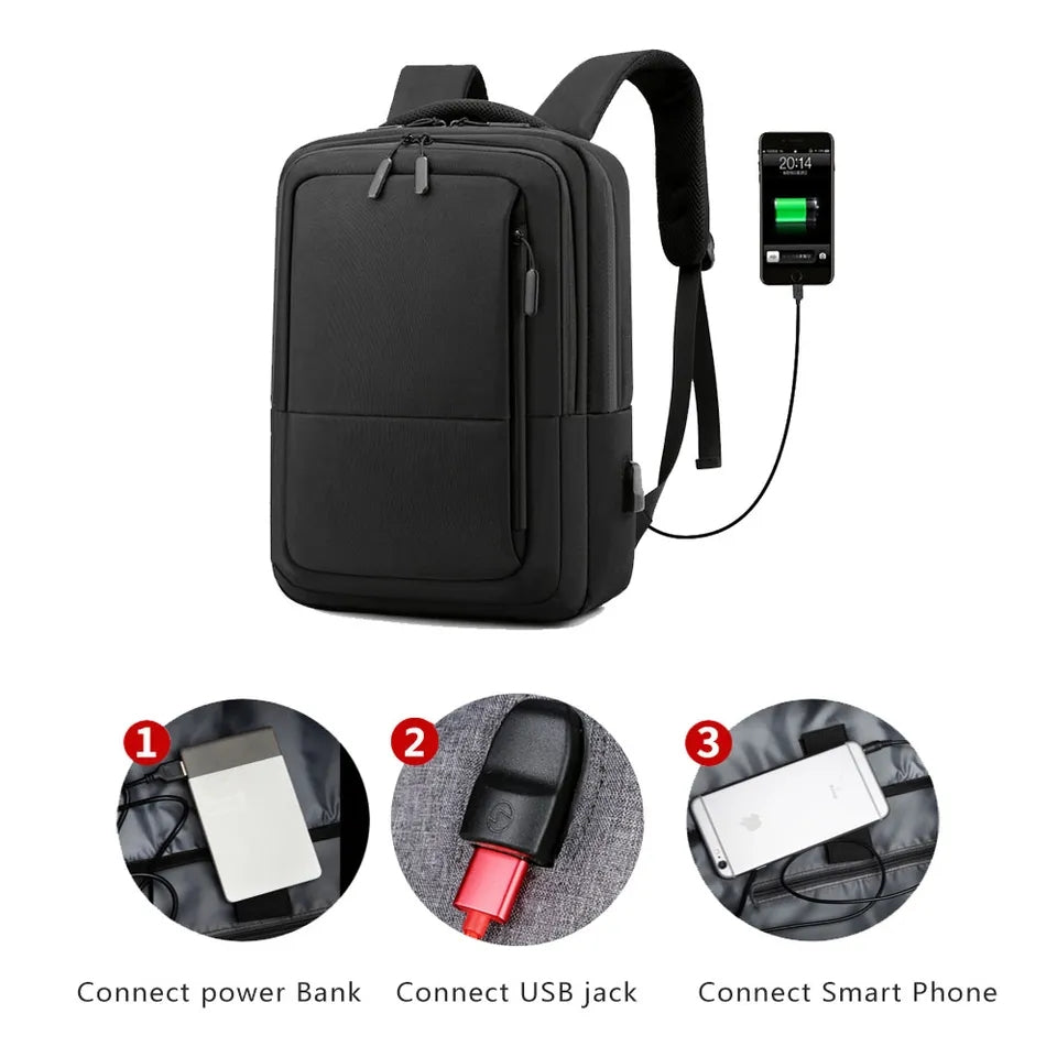 Mochila Waterproof USB Charging Bag 15.6 Business Backpack For Laptop Anti Theft