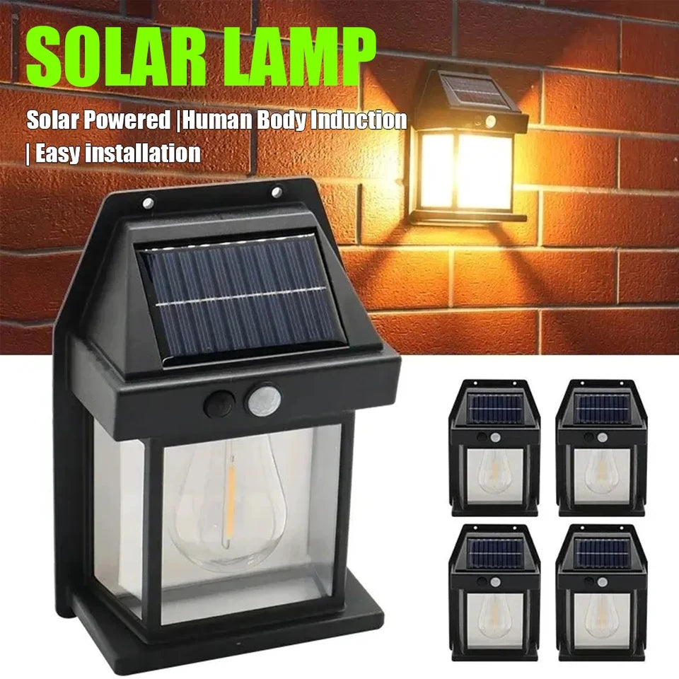 Solar Wall Lamp 3 Lighting Modes Waterproof Courtyard Garden Decoration Lantern