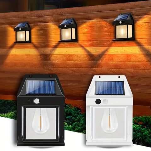 Solar Wall Lamp 3 Lighting Modes Waterproof Courtyard Garden Decoration Lantern