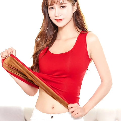 Velvet Seamless Underwear Undershirt Autumn and Winter Heating Fleece-Lined Inner Wear Sleeveless Top