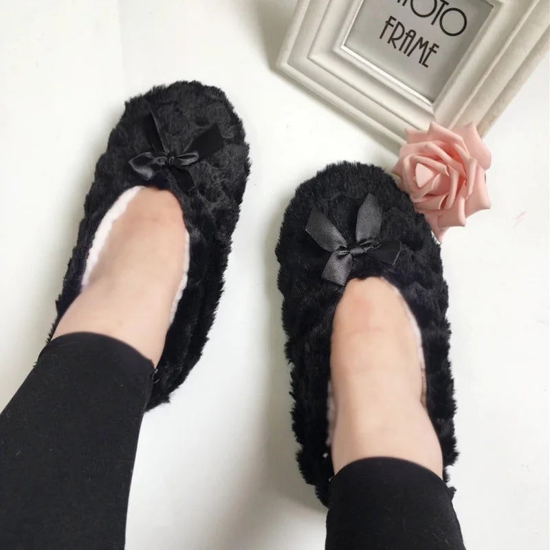 Cashmere Women indoor slippers - Non Slip Thick Faux