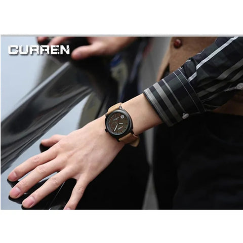 CURREN Leather Sports Watch Waterproof