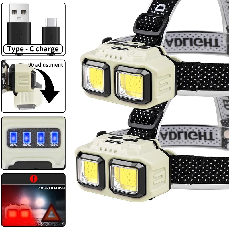 Powerful LED Headlamp & Torch USB Rechargeable