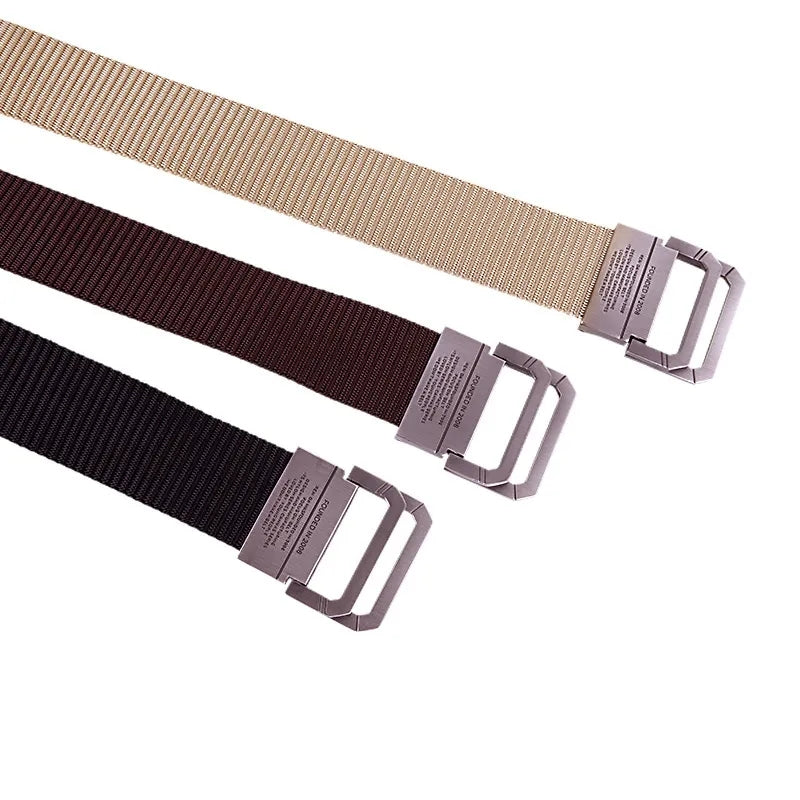 D Shape Tactical Buckle Canvas Belt