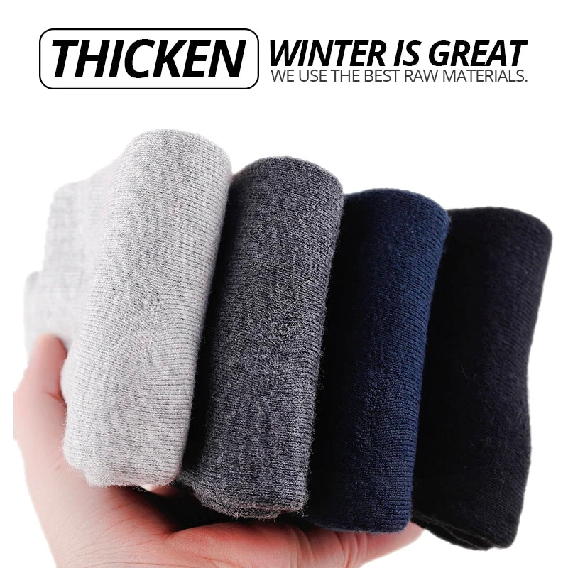 5 Pair Men's Fleece Socks - Fleece Autumn And Winter Thick Socks