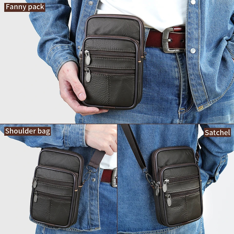 Men's Fashion Mobile Phone Waist Bag & Shoulder Bag