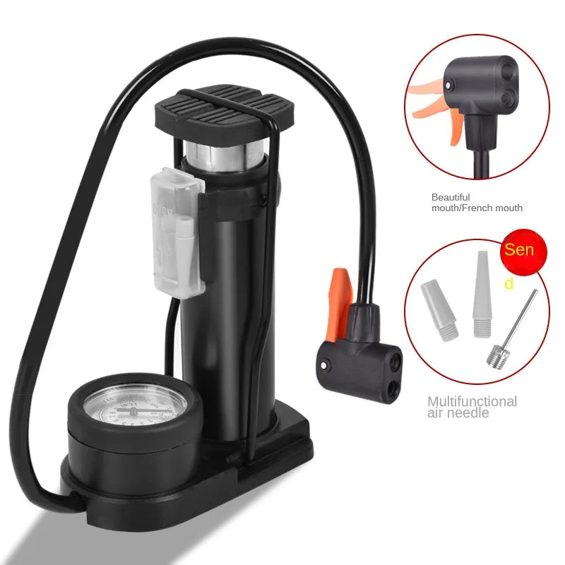 Safety Portable Bicycle Foot Pedal High Pressure Pump