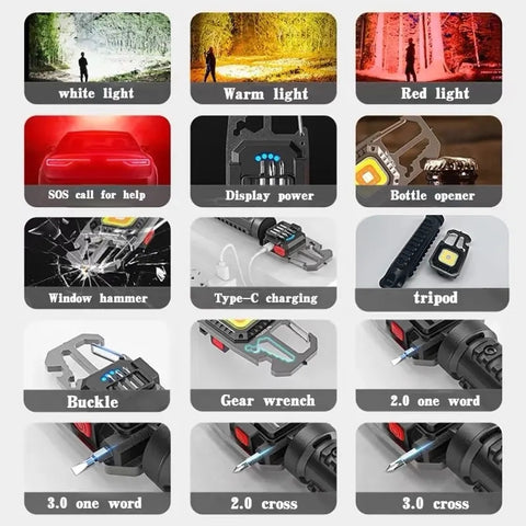 Imported 6-in-1 Rechargeable Keychain Torch