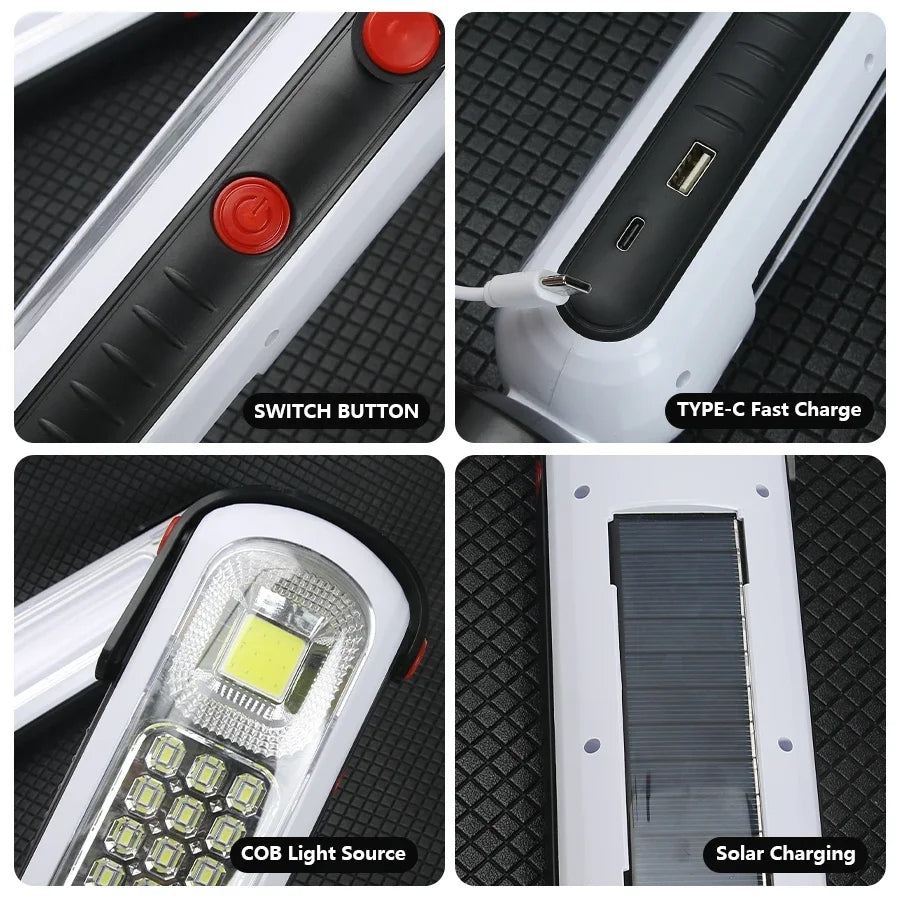 Solar LED Wall Light - 100W/200W USB Rechargeable