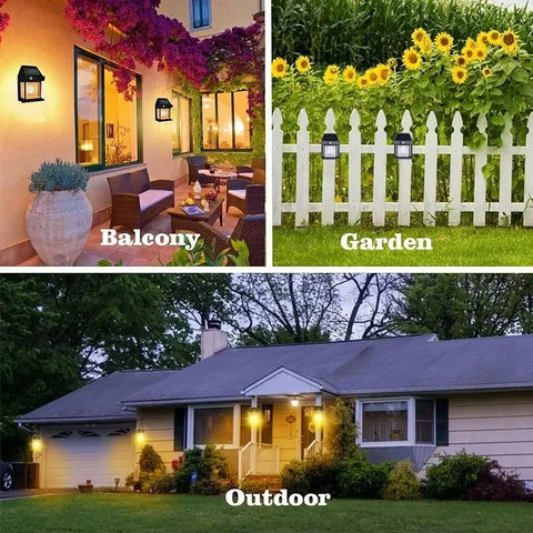 Solar Wall Lamp 3 Lighting Modes Waterproof Courtyard Garden Decoration Lantern