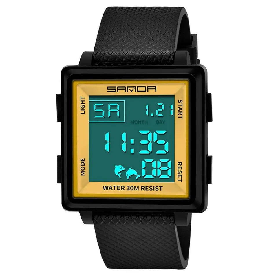 Waterproof Watch Stylish Square Sports Power Brand Watch