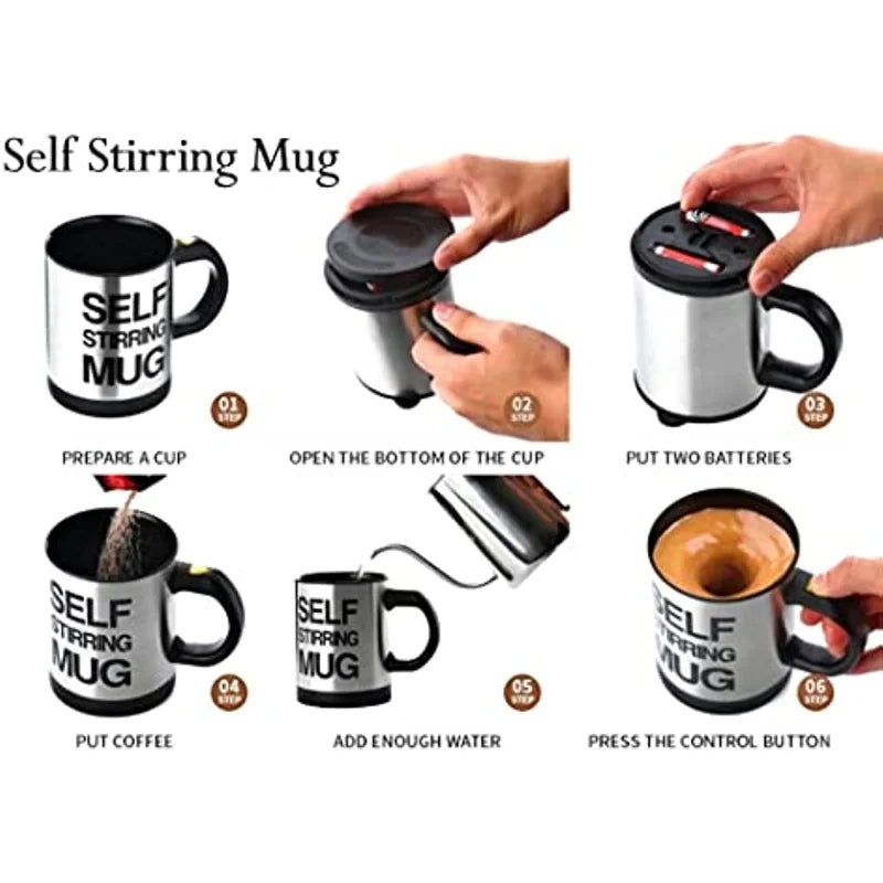 Electric Stainless Steel Auto Self Stirring Coffee Mug Online Shopping in Pakistan