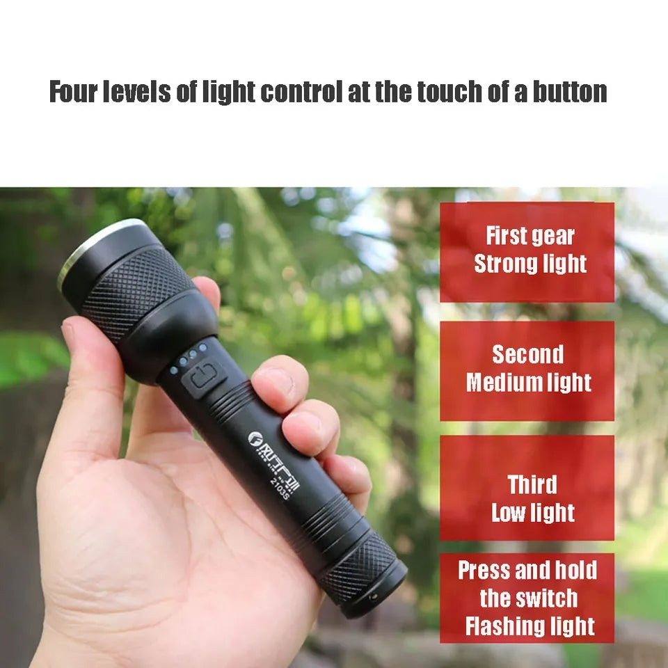 LED HEL-T93 Imported Long Range Zoomable  Led Torch heavy built