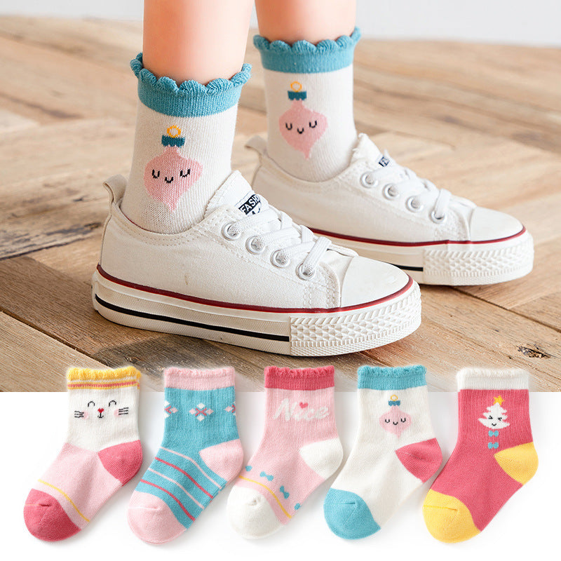 4 Pairs Winter Cartoon Children Warm Towel Socks