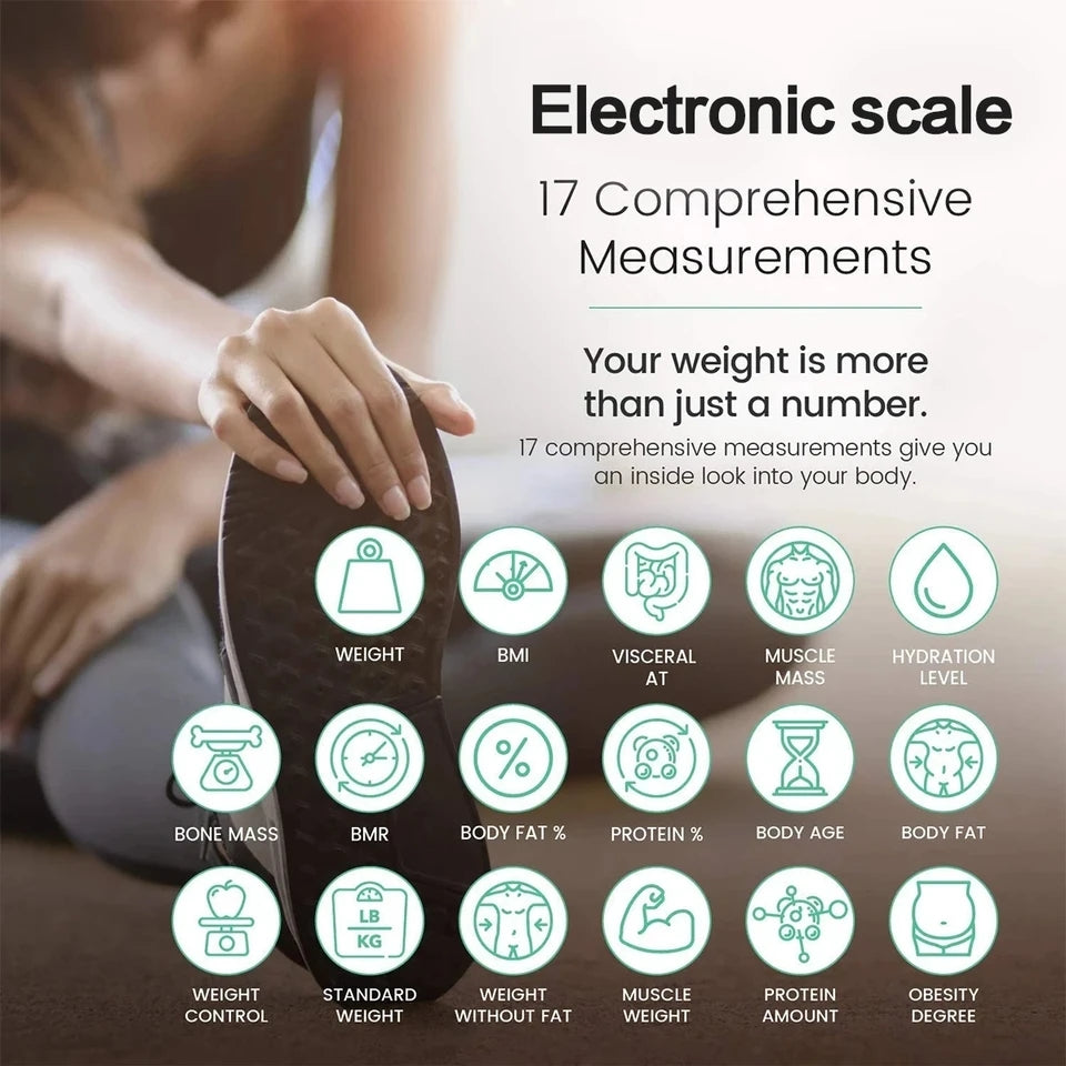 Body Fat Smart Digital Scale with Tape Weighting Scale Bluetooth Connected