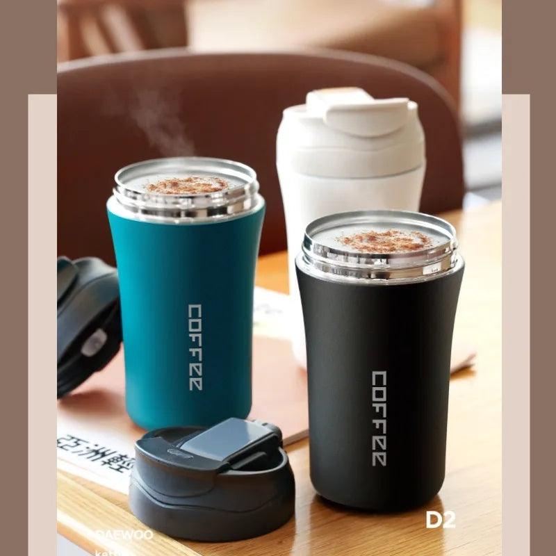 Double Stainless Steel 304 Coffee Mug Leak-Proof Thermos Mug Travel Thermal