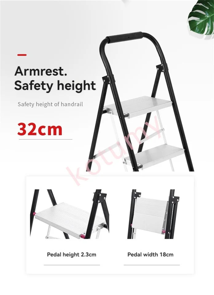 Multifunctional Folding Trolley Ladder Aluminum Alloy Car Ladder Dual Use