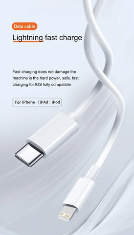 20W Fast Charging USB C Cable For iPhone 14 13 12 11 Pro Max Plus XS Fast Charger Type C Data Line Cable