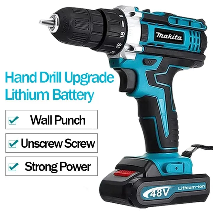 Lot cordless drill hand drill rechargeable 2 Battery Electric Drill portable