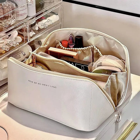 Girls Fashion Bag Large Cosmetic Bag for Women Leather Makeup Organizer