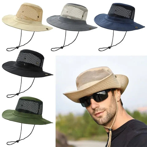 Outdoor Mesh Hiking Cap Sun Protection Bucket Hat