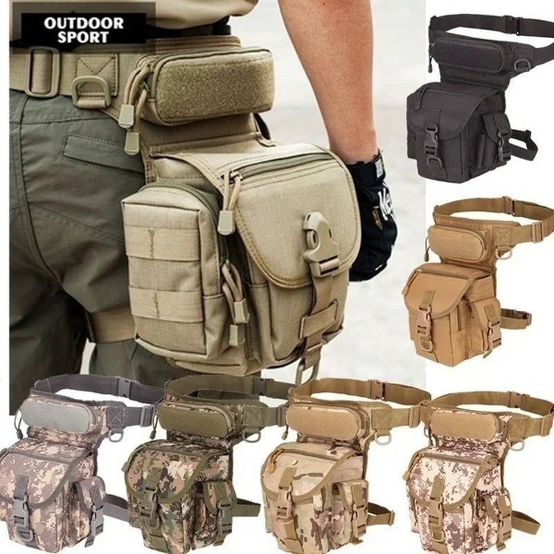 Men's  Tactical Drop Leg Bag Waist Pack Adjustable Thigh Belt Hiking 800D Waterproof