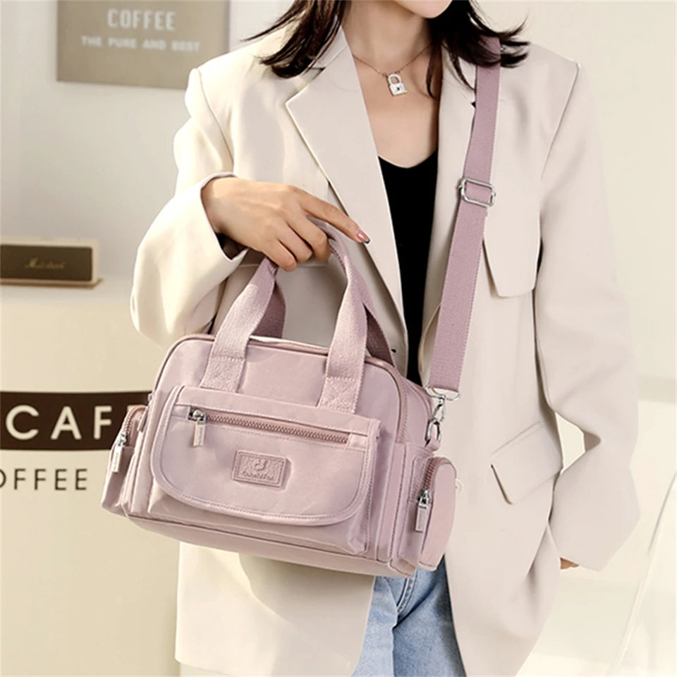 Multi Pocket Women Handbag High Quality Nylon Female Shoulder Bag