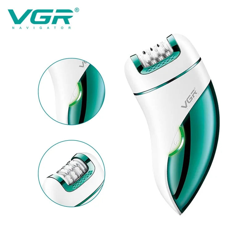 VGR 3 in 1 Women Epilator Electric Shaver Leg Body Hair Removal Machine