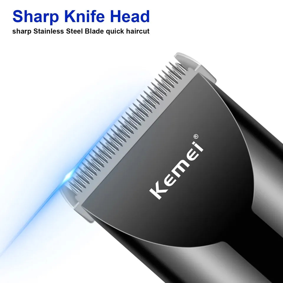 Kemei km-3293 Rechargeable Electric Hair Trimmer titanium Blade Ceramic Lcd Display
