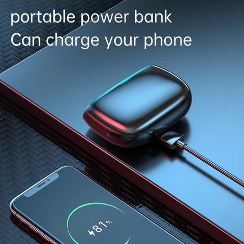 M39 Wireless Earphones Digital Cool Breathing Light Finger print Display